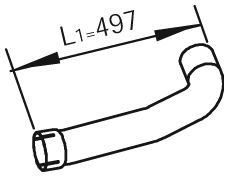 Racord evacuare (lungime:497mm) potrivit MAN TGM I D0836LFL40-D0836LFLAN 10.05-03.22