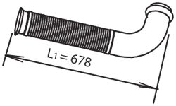 Racord evacuare (lungime:678 740mm) potrivit RVI KERAX dCi11-270-dCi11G 01.01-