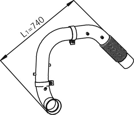 Racord evacuare (lungime:740 742,2mm) potrivit MERCEDES AXOR 2 OM926.913-OM926.990 10.04-