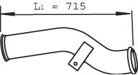 Racord evacuare (lungime:750mm) potrivit DAF CF 75 PE183C-PR265S 01.01-05.13