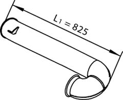 Racord evacuare (lungime:825mm) EURO 4 5 potrivit DAF CF 85, XF 105 MX265-MX375 10.05-