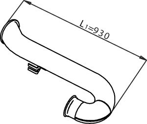 Racord evacuare (lungime:930 960mm) potrivit DAF 95 XF, CF 65, CF 75, CF 85, XF 95 CE136C-XF355M 01.97-05.13