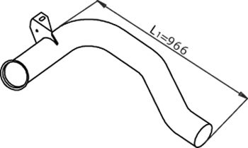 Racord evacuare (lungime:966/1040mm) potrivit DAF CF 85, XF 95 XE250C-XF355M 01.01-05.13 [2]