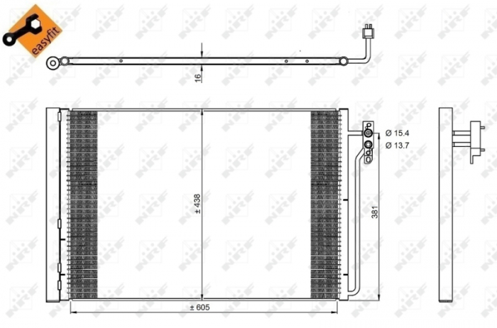 Radiator AC condensator cu uscator, aluminiu potrivit LAND ROVER RANGE ROVER III 3.0D 4.4 03.02-08.12