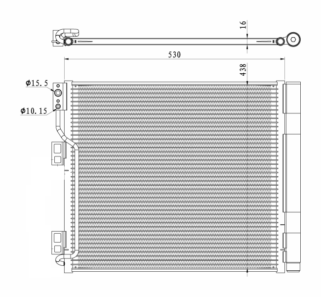 Radiator AC condensator cu uscator, aluminiu potrivit NISSAN NV200, NV200 EVALIA 1.5D 02.10-