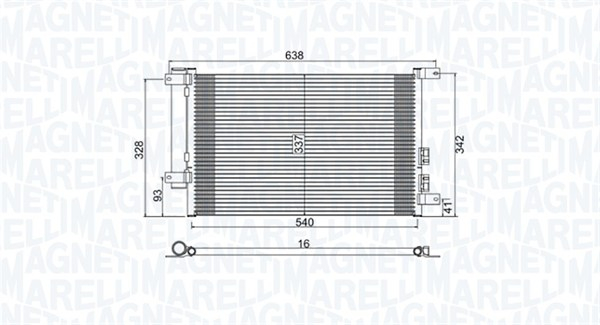 Radiator AC condensator cu uscator potrivit ALFA ROMEO 147, 156, GT 1.6-3.2 02.97-09.10