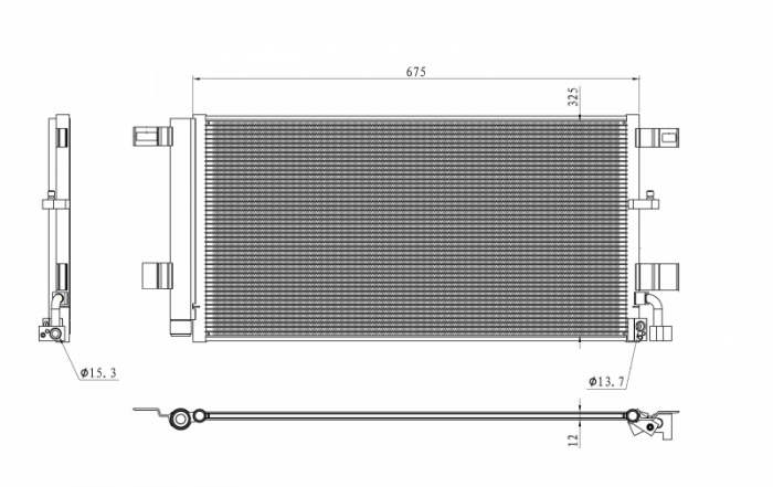 Radiator AC condensator cu uscator potrivit AUDI A4 ALLROAD B9, A4 B9, A5, A6 ALLROAD C8, A6 C8, A7 2.0-4.0H 05.15-