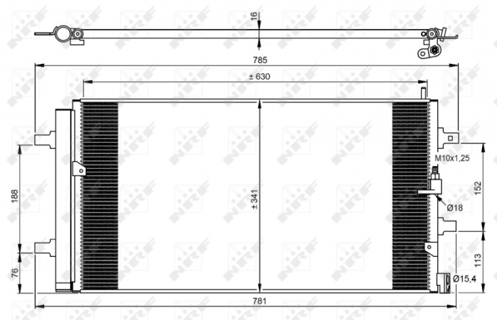 Radiator AC condensator cu uscator potrivit AUDI A6 C7 2.0H 11.11-04.15