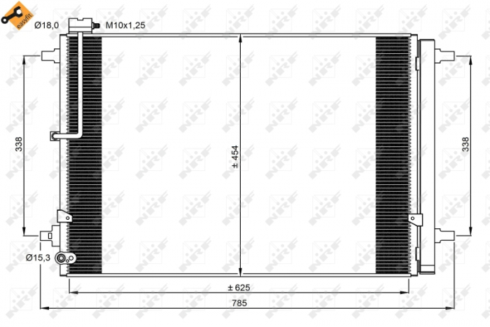 Radiator AC condensator cu uscator potrivit AUDI A8 D4; BENTLEY MULSANNE 2.0H-6.8 09.09-12.20