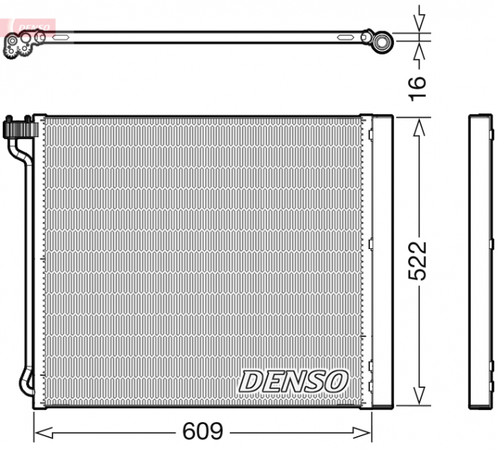 Radiator AC condensator cu uscator potrivit BMW X5 (E70), X5 (F15, F85), X6 (E71, E72), X6 (F16, F86) 3.0D 4.4 4.4H 01.09-07.19