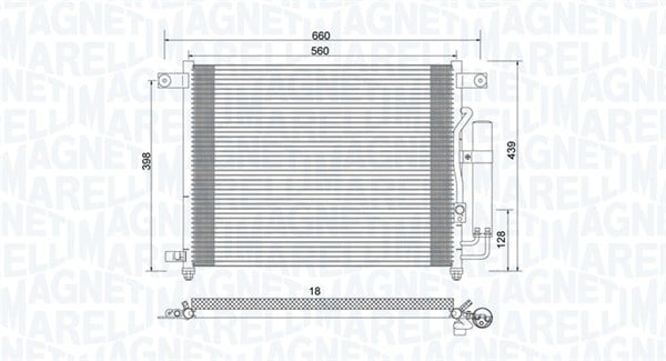 Radiator AC condensator cu uscator potrivit CHEVROLET AVEO KALOS; DAEWOO KALOS 1.4 09.02-