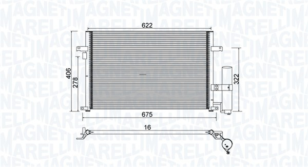 Radiator AC condensator cu uscator potrivit CHEVROLET LACETTI, NUBIRA; DAEWOO LACETTI, NUBIRA 1.4-2.0D 07.03-