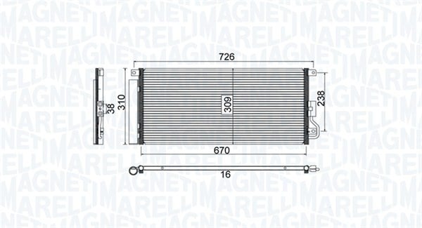 Radiator AC condensator cu uscator potrivit CHEVROLET TRAX; OPEL MOKKA MOKKA X 1.4 1.6D 1.7D 06.12-