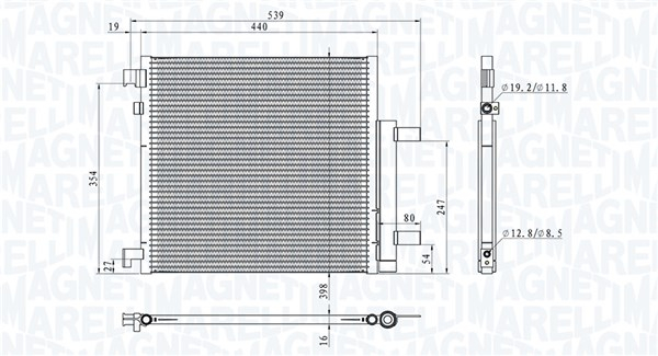 Radiator ac condensator cu uscator potrivit citroen berlingo, berlingo minivan, xsara, xsara picasso; peugeot 406, 607, partner, partner origin, partner origin minivan, partner minivan 1.1-electric 05