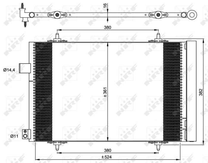 Radiator AC condensator cu uscator potrivit CITROEN C5 III; PEUGEOT 407, 508, 508 I, 508 II 2.0D 2.0DH 02.08-