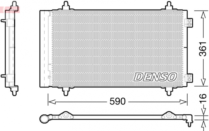 Radiator AC condensator cu uscator potrivit CITROEN C8, JUMPY; FIAT SCUDO, ULYSSE; LANCIA PHEDRA; PEUGEOT 807, EXPERT, EXPERT TEPEE 1.6D 2.0D 02.06-