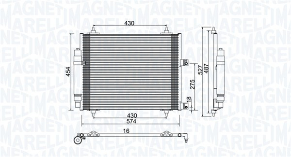 Radiator AC condensator cu uscator potrivit CITROEN C8, JUMPY; FIAT ULYSSE; LANCIA PHEDRA; PEUGEOT 807, EXPERT, EXPERT TEPEE 2.0-2.2D 06.02-