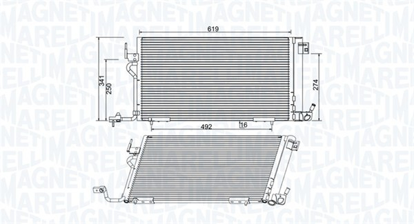 Radiator AC condensator cu uscator potrivit CITROEN XSARA; PEUGEOT 306 1.5D-2.0D 04.93-12.02