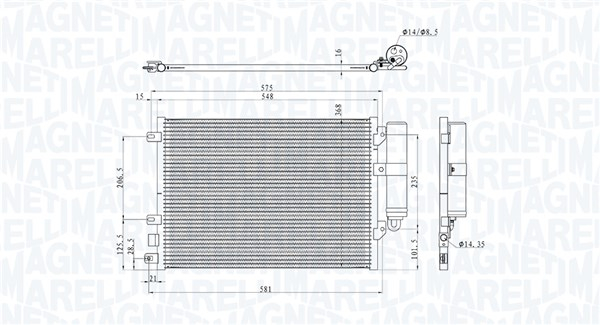 Radiator AC condensator cu uscator potrivit DACIA LOGAN, LOGAN EXPRESS, LOGAN MCV, SANDERO; RENAULT CLIO II, LOGAN I, THALIA I, THALIA II 1.0ALK/1.4/1.6 09.98- [2]