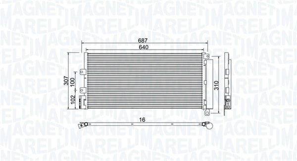 Radiator AC condensator cu uscator potrivit FIAT LINEA 1.3D 1.4 1.6D 05.07-