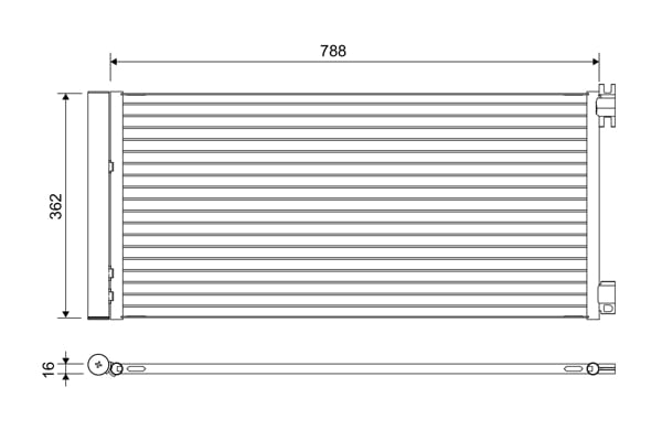 Radiator AC condensator cu uscator potrivit FIAT TALENTO; OPEL VIVARO B; RENAULT TRAFIC III 1.6D 2.0D 05.14-