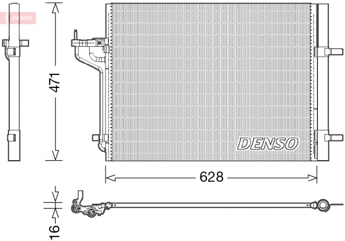 Radiator AC condensator cu uscator potrivit FORD C-MAX II, FOCUS III, GRAND C-MAX 1.6 2.0 2.0D 04.10-