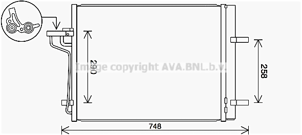 Radiator AC condensator cu uscator potrivit FORD FOCUS III, KUGA II, TOURNEO CONNECT V408 NADWOZIE WIELKO, TRANSIT CONNECT V408 MINIVAN 1.5-2.5 07.12-