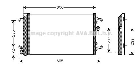 Radiator AC condensator cu uscator potrivit FORD GALAXY I, GALAXY MK I; SEAT ALHAMBRA; VW SHARAN 1.8-2.8 03.95-03.10