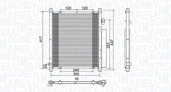 Radiator AC condensator cu uscator potrivit HONDA JAZZ II 1.2 1.3 03.02-07.08