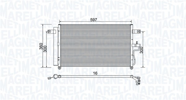 Radiator AC condensator cu uscator potrivit HYUNDAI ACCENT II 1.3 1.5 1.6 01.00-11.05