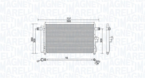 Radiator AC condensator cu uscator potrivit HYUNDAI ACCENT II 1.5D 01.02-11.05