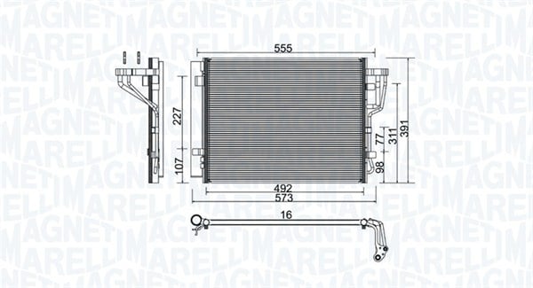 Radiator AC condensator cu uscator potrivit HYUNDAI ELANTRA IV, I30; KIA CEE D, PRO CEE D 1.6-2.0D 11.05-12.12