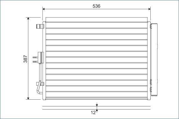 Radiator AC condensator cu uscator potrivit HYUNDAI ELANTRA V, I30; KIA CEE D, CERATO III, PRO CEE D 1.4-2.0 02.11-