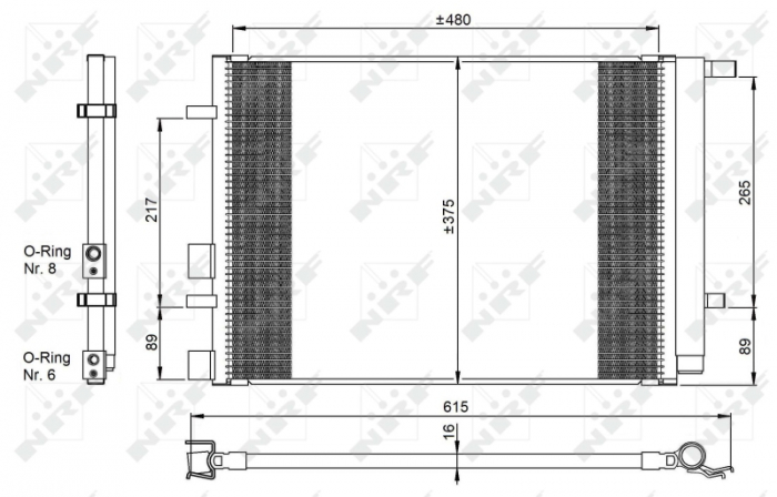 Radiator AC condensator cu uscator potrivit HYUNDAI I20 I 1.2-1.6 09.08-12.15