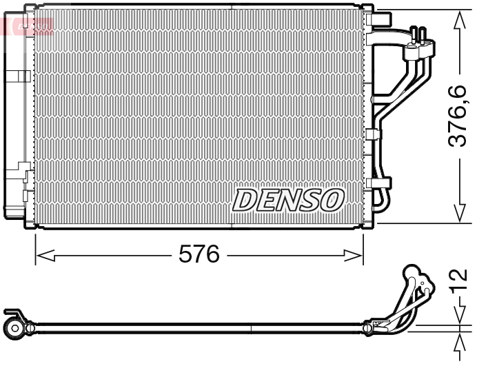 Radiator AC condensator cu uscator potrivit HYUNDAI I30; KIA CEE D 1.4 1.6 12.11-