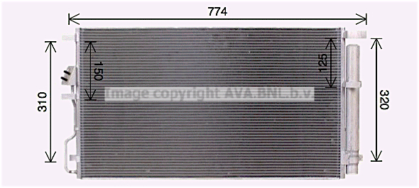 Radiator ac condensator cu uscator potrivit hyundai ix35, tucson 2.0 11.13-
