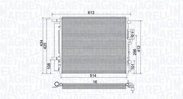 Radiator AC condensator cu uscator potrivit HYUNDAI SANTA FE II 2.0D 2.2D 03.06-12.12