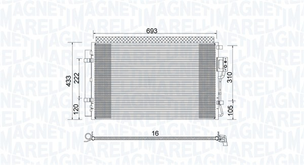 Radiator AC condensator cu uscator potrivit HYUNDAI SANTA FE II 2.4 07.10-12.12