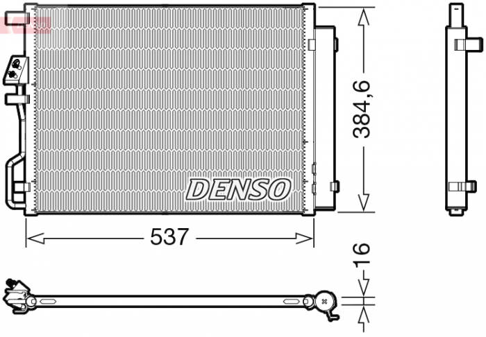 Radiator AC condensator cu uscator potrivit HYUNDAI TUCSON 2.0D 06.15-09.20