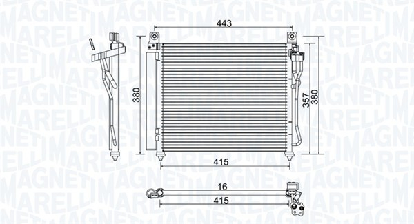 Radiator AC condensator cu uscator potrivit KIA PICANTO I 1.0 1.1 1.1D 04.04-09.11