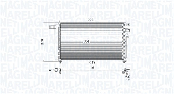 Radiator AC condensator cu uscator potrivit KIA RIO II 1.4 1.6 03.05-12.11