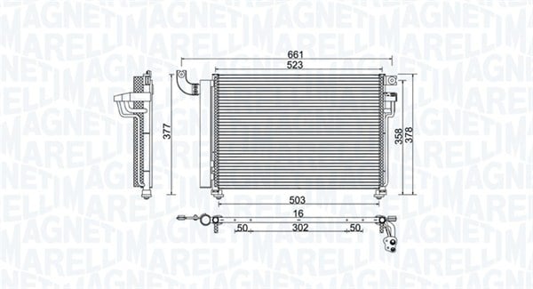 Radiator AC condensator cu uscator potrivit KIA RIO II 1.5D 03.05-12.11