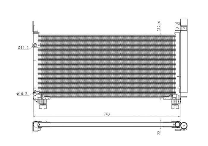 Radiator AC condensator cu uscator potrivit LEXUS RX 3.5H 10.15-