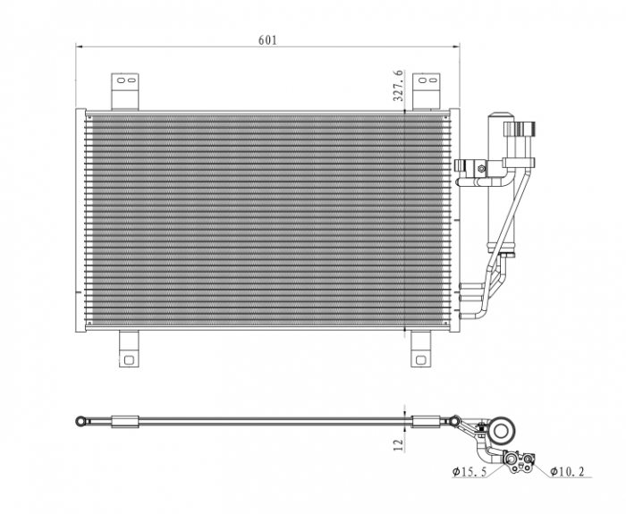 Radiator AC condensator cu uscator potrivit MAZDA 2, CX-3 1.5/1.5H/2.0 dupa 2014 [3]