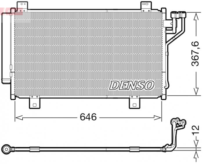 Radiator AC condensator cu uscator potrivit MAZDA 3, 6 2.2D 08.12-