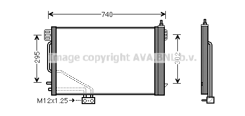 Radiator AC condensator cu uscator potrivit MERCEDES C (CL203), C T-MODEL (S203), C (W203), CLK (A209), CLK (C209), SLK (R171) 1.8-5.5 05.00-02.11