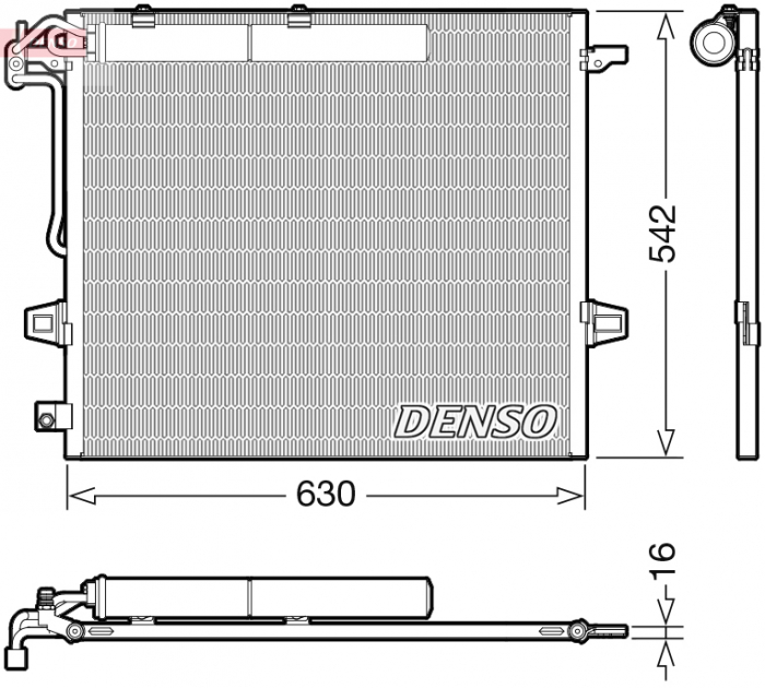 Radiator AC condensator cu uscator potrivit MERCEDES GL (X164), M (W164), R (W251, V251) 3.0-6.2 02.05-12.14