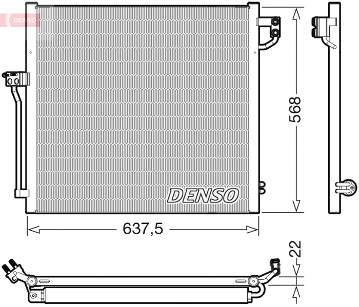 Radiator AC condensator cu uscator potrivit MERCEDES GLE (W166), M (W166) 2.2D-5.5 06.11-10.18