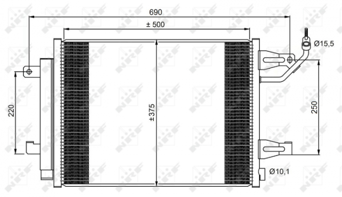 Radiator AC condensator cu uscator potrivit MITSUBISHI COLT CZC VI, COLT VI; SMART FORFOUR 1.1-1.5D 01.04-06.12