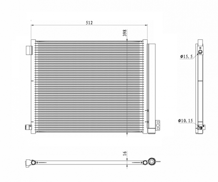 Radiator AC condensator cu uscator potrivit NISSAN MICRA IV 1.2 03.11-